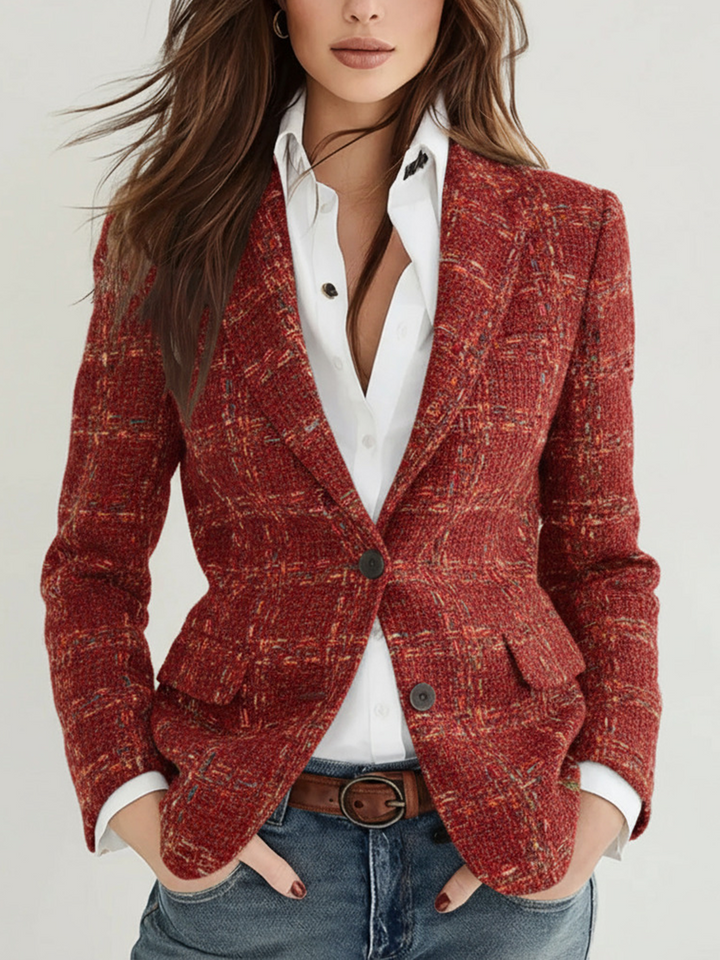 Odette - Vintage Plaid Blazer