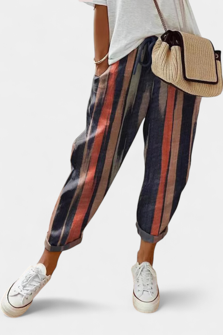 Everleigh - Relaxed Linen-Blend High-Waist Pants