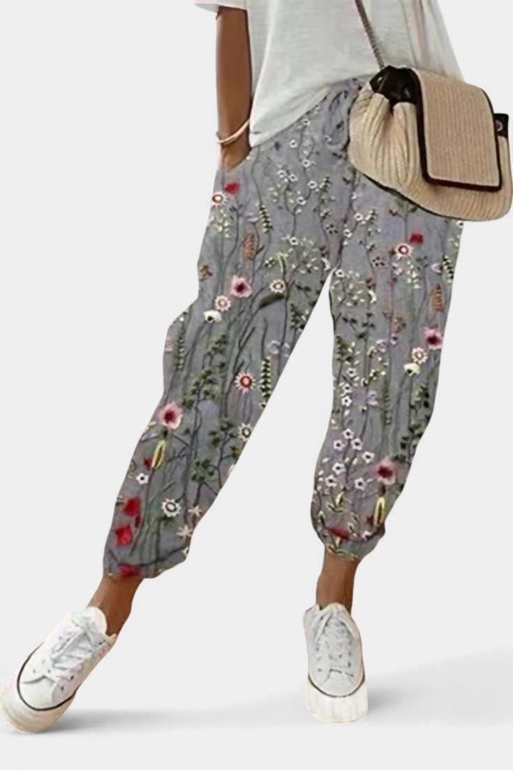 Everleigh - Relaxed Linen-Blend High-Waist Pants