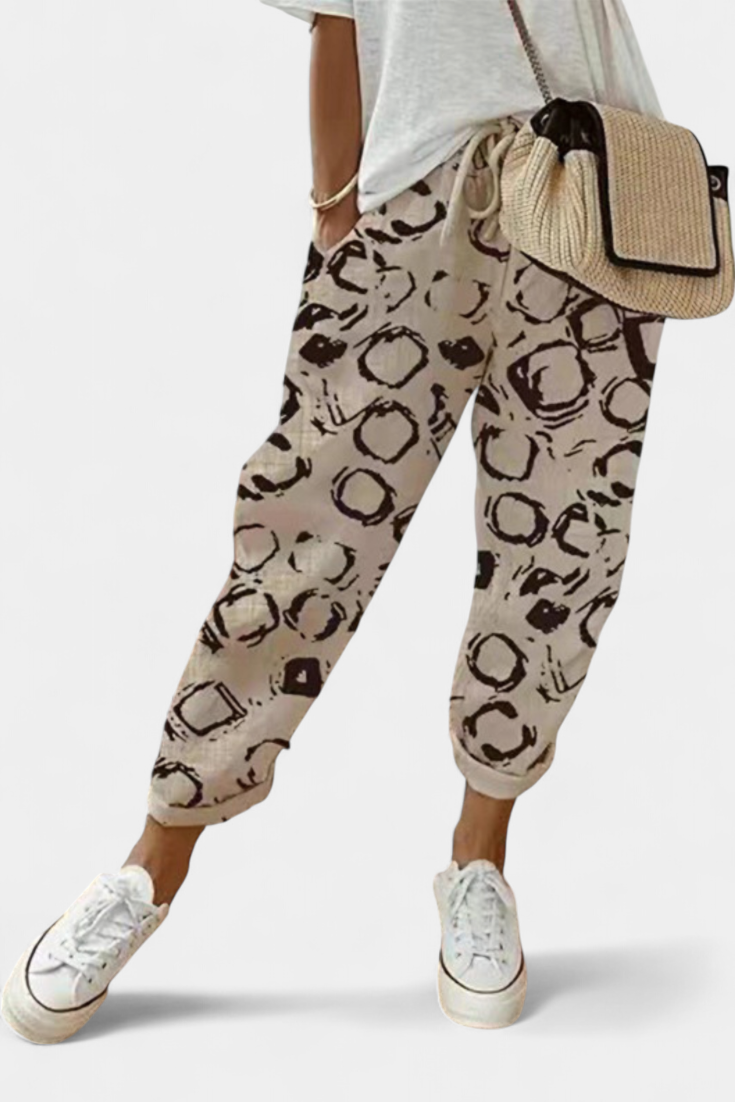 Everleigh - Relaxed Linen-Blend High-Waist Pants