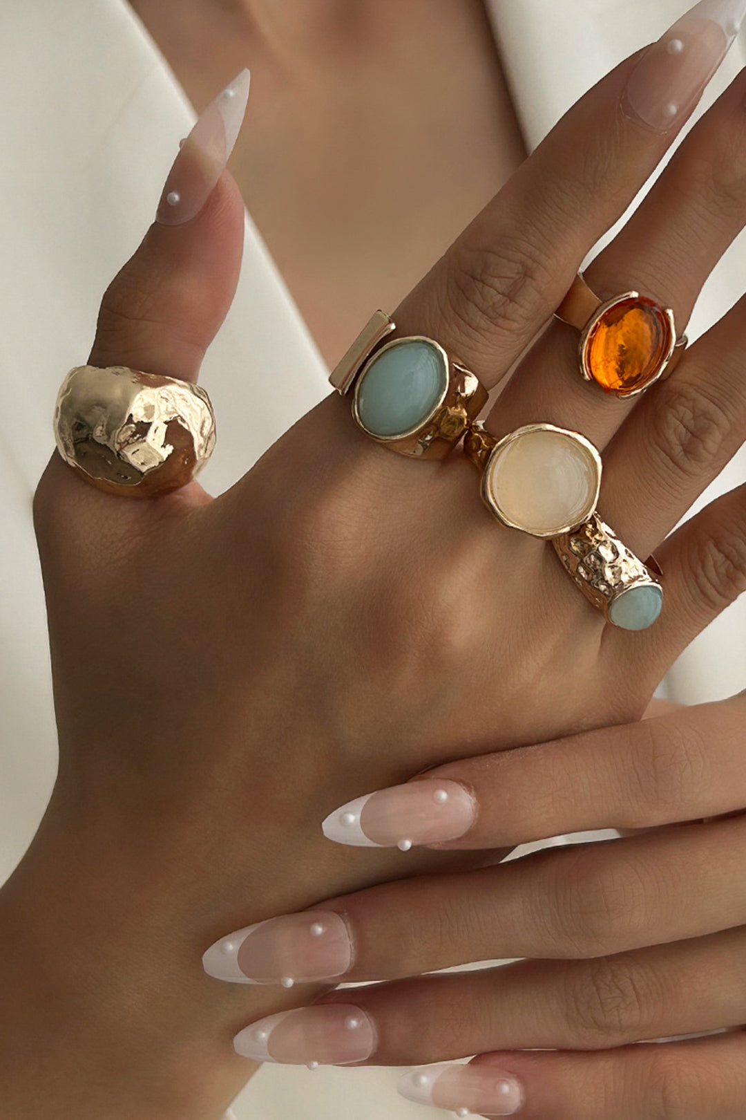 Enola - Open Rhinestone Ring Set