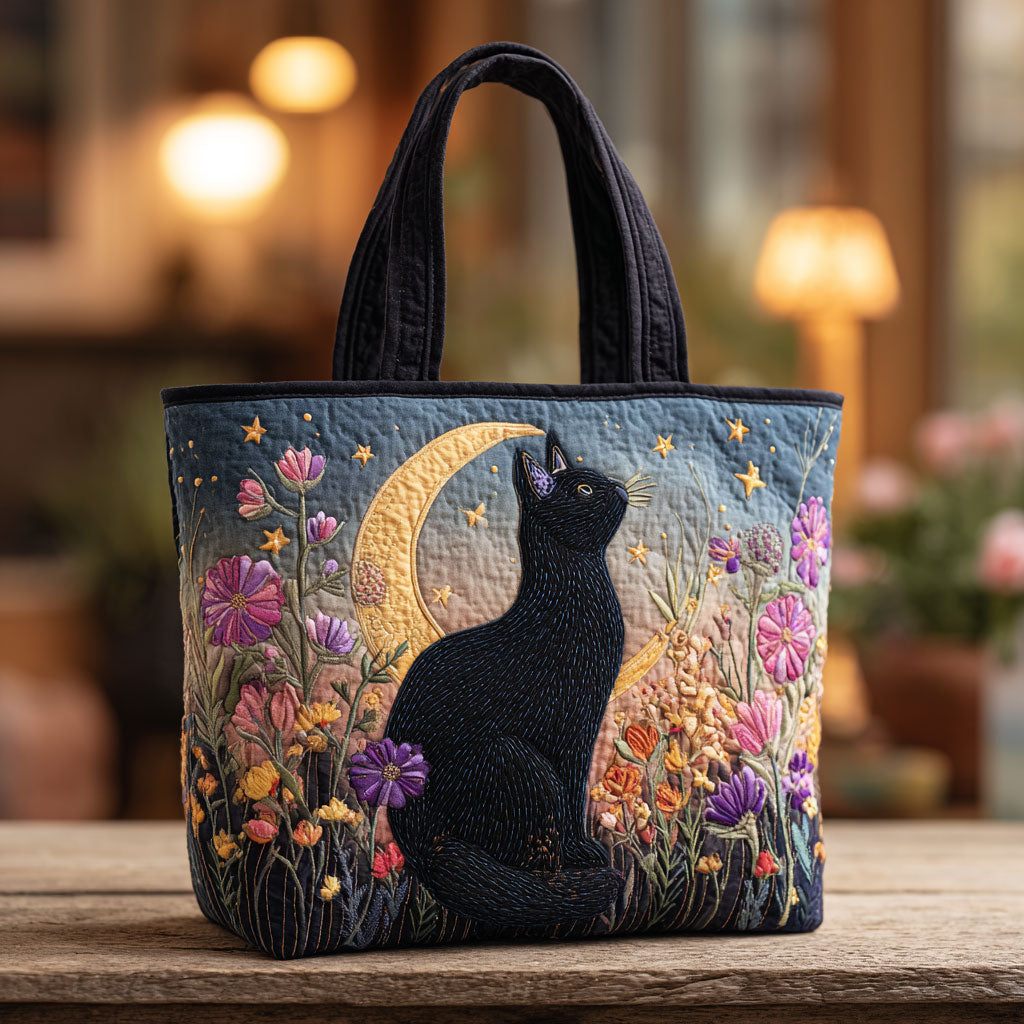 Bolsa Tote Acolchada Gato de Noche