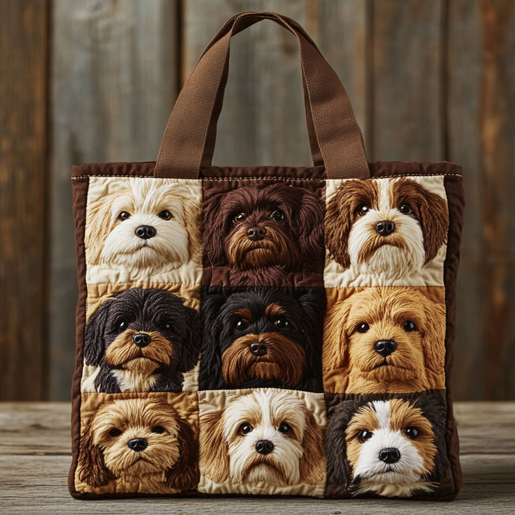 Bolsa Tote Acolchada Puppy Patch