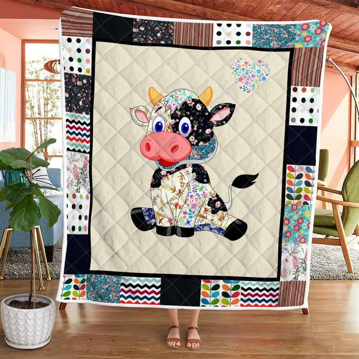 Farm Life Cows Quilted Blanket