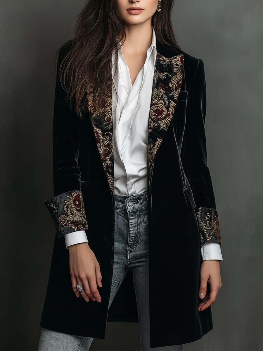 Greta - Cropped Blazer with Baroque Details