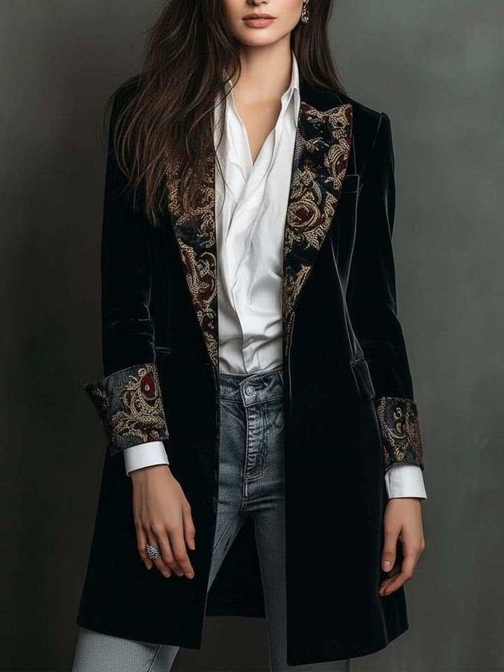 Greta - Cropped Blazer with Baroque Details