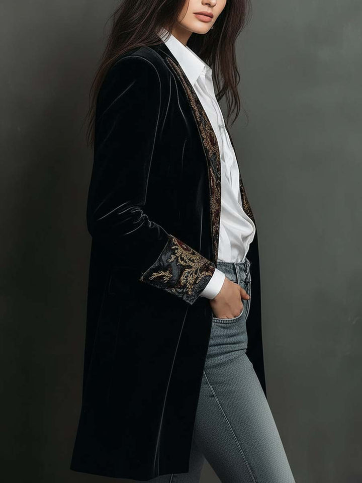 Greta - Cropped Blazer with Baroque Details