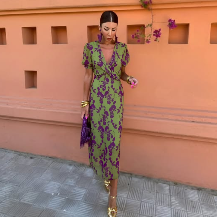 Melodie - Green Floral Maxi Dress