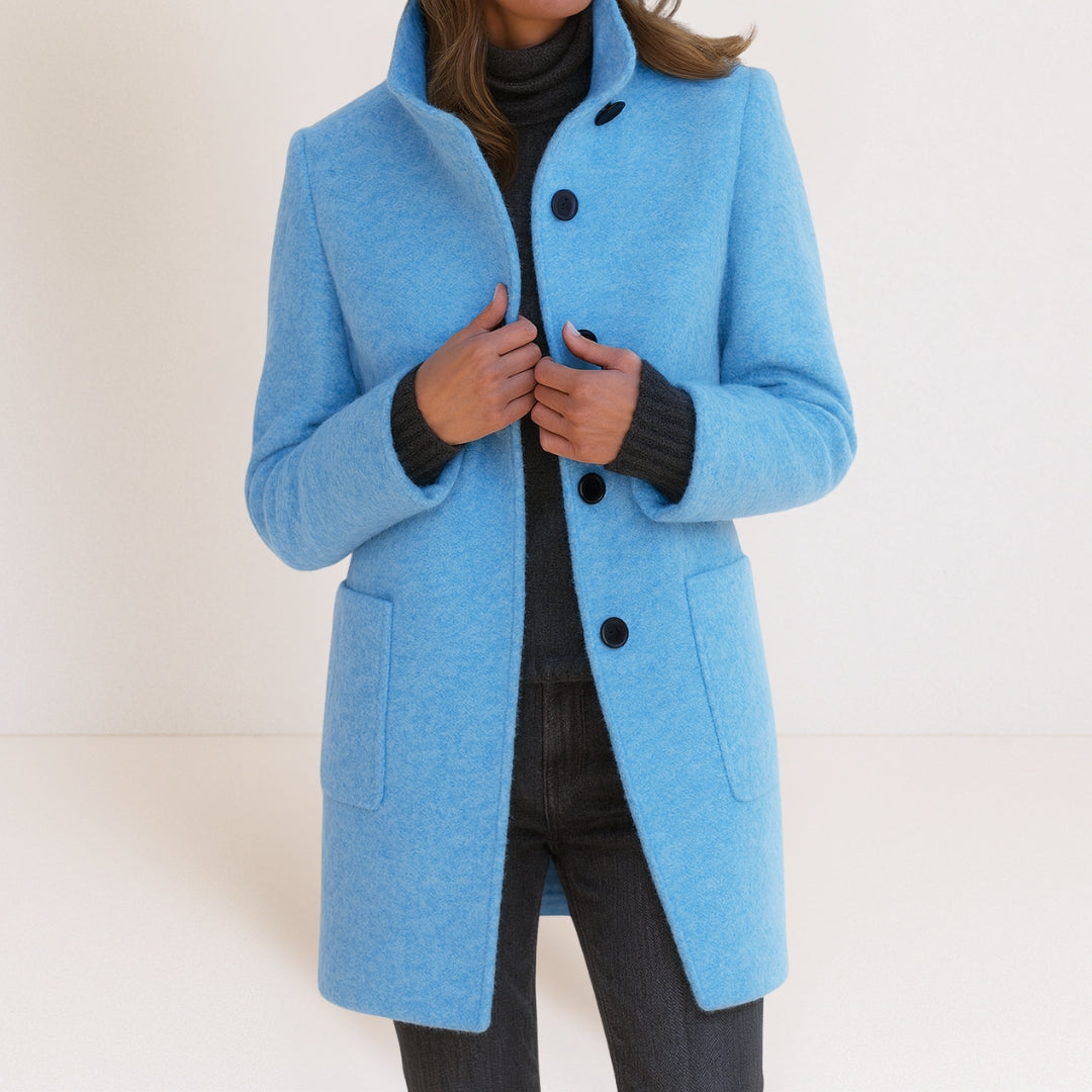 Chiara - High-Collar Wool-Blend Jacket