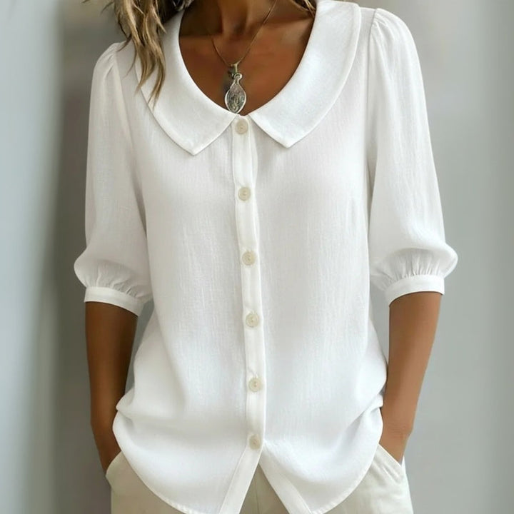 Charity - Classic White Collared Blouse