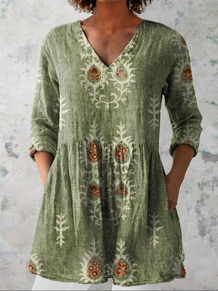 Bridgette - V-Neck Tunic Blouse