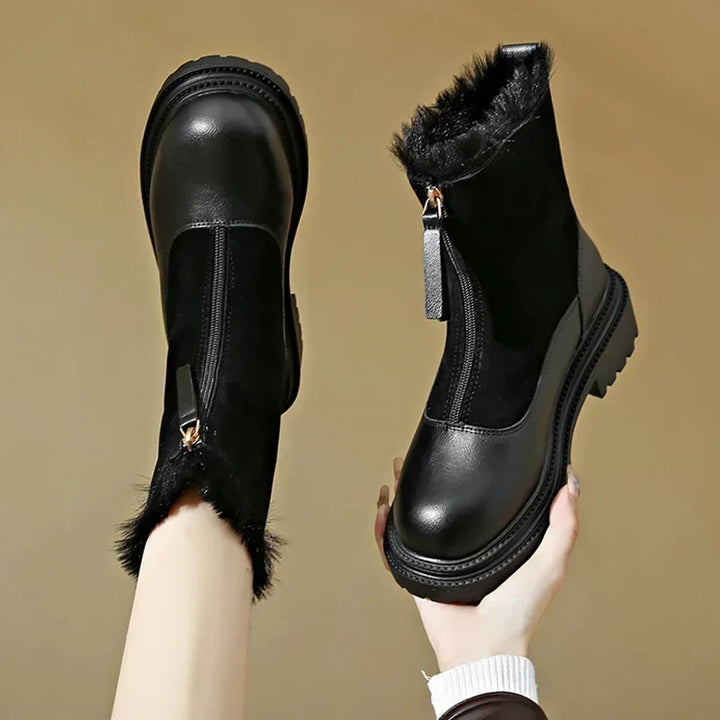 Shea - Suede Detail Leather Boots
