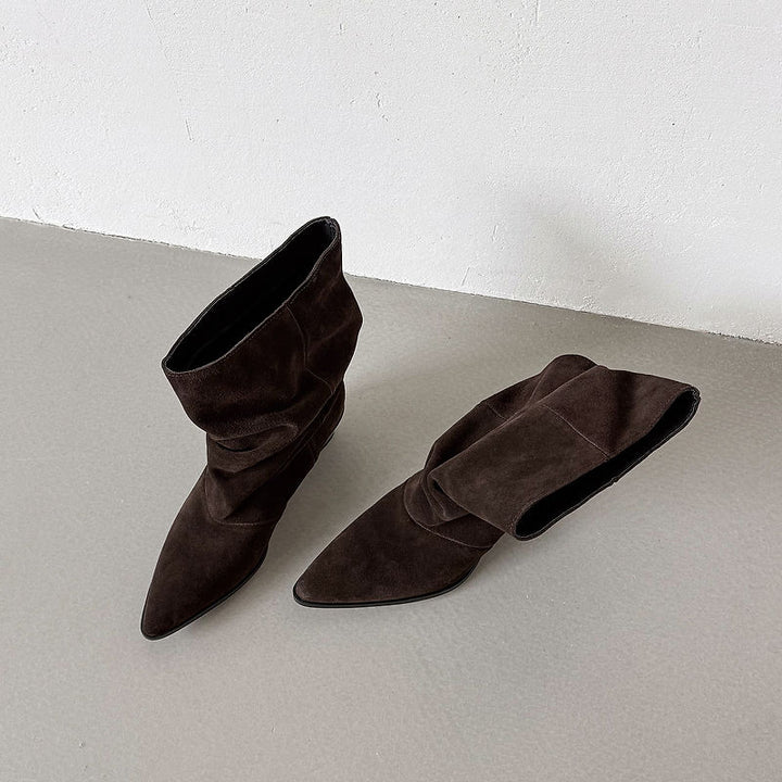 Bronwyn - Genuine Leather Western Ankle Boots