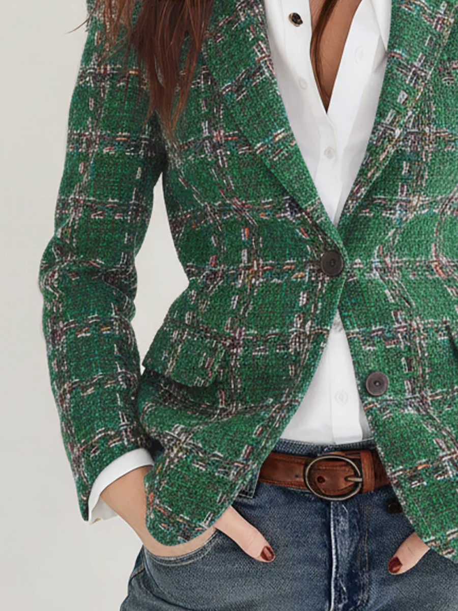 Odette - Vintage Plaid Blazer