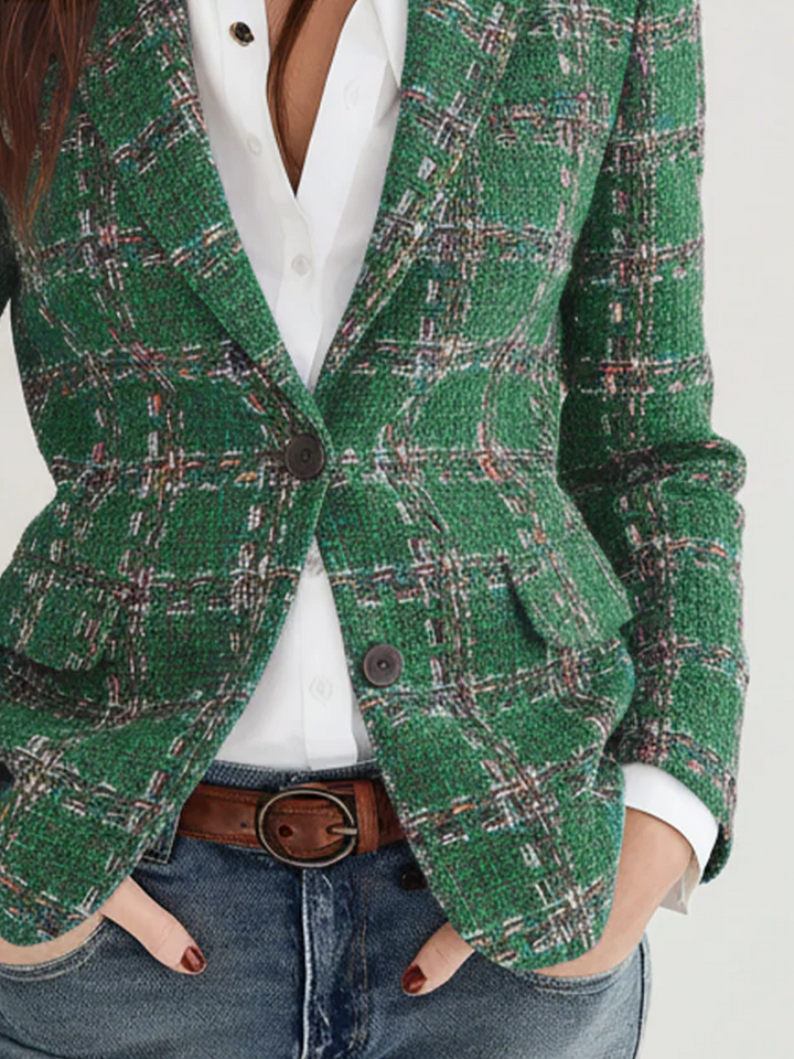 Odette - Vintage Plaid Blazer