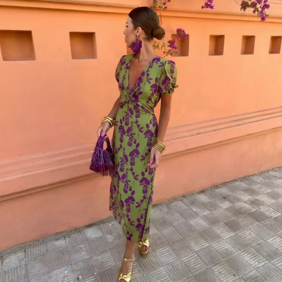Melodie - Green Floral Maxi Dress