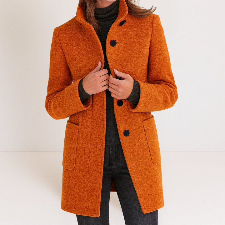 Chiara - High-Collar Wool-Blend Jacket