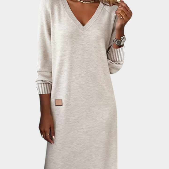 Fawn - V-Neck Midi Dress
