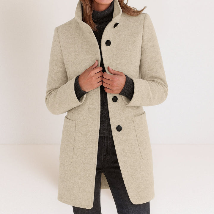 Chiara - High-Collar Wool-Blend Jacket