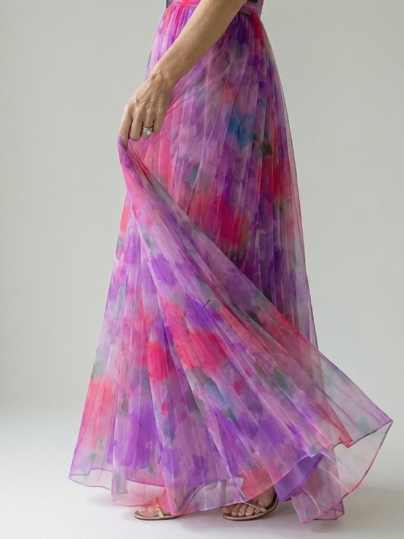 Edana - Long Ombre Dress with Thin Straps