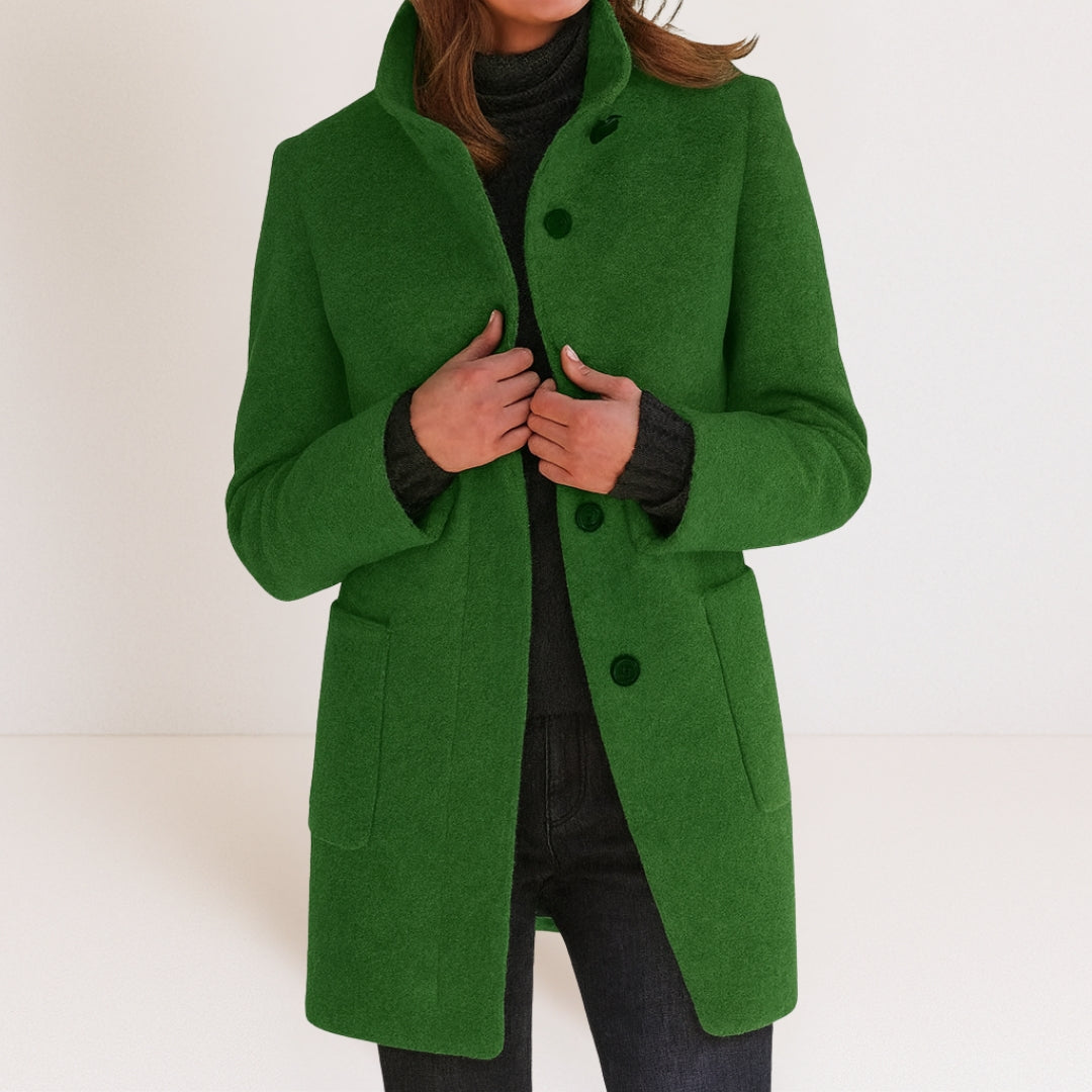 Chiara - High-Collar Wool-Blend Jacket
