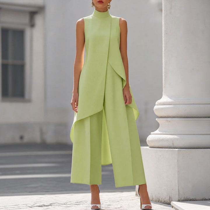 Nevaeh - Asymmetric Ruffle Midi Dress