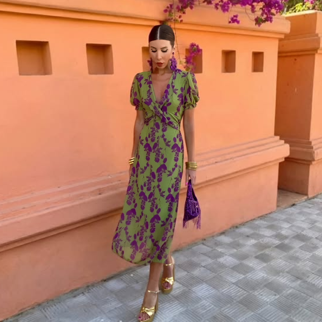 Melodie - Green Floral Maxi Dress