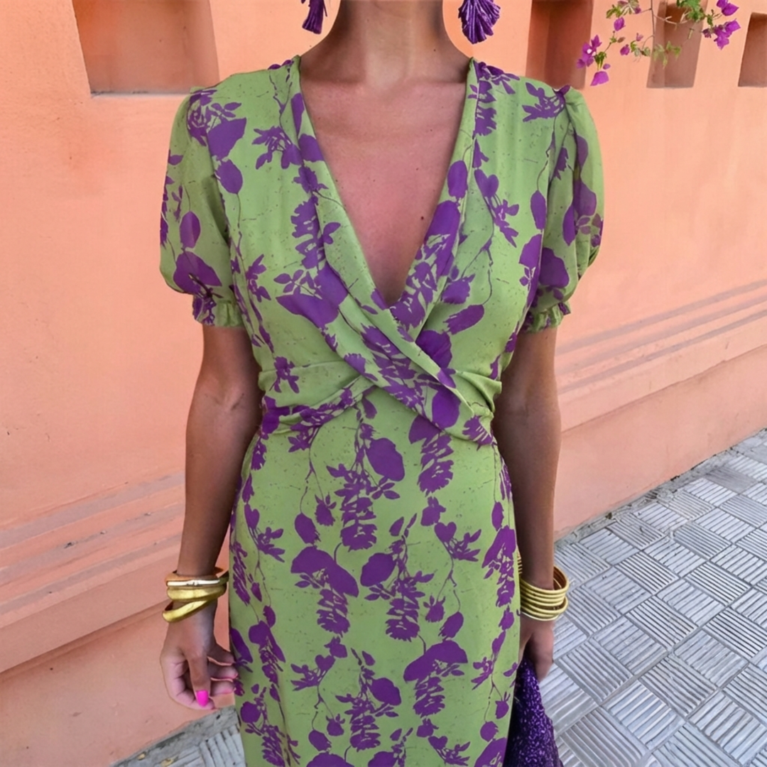 Melodie - Green Floral Maxi Dress