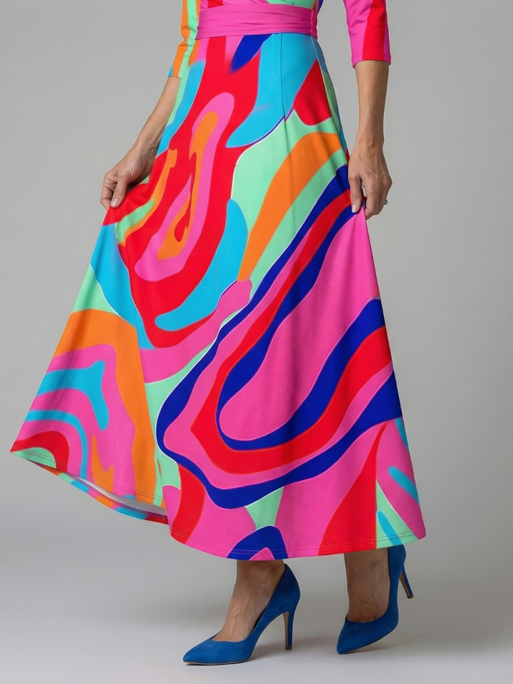 Tammy - Floral Midi Dress with Crossover Neckline