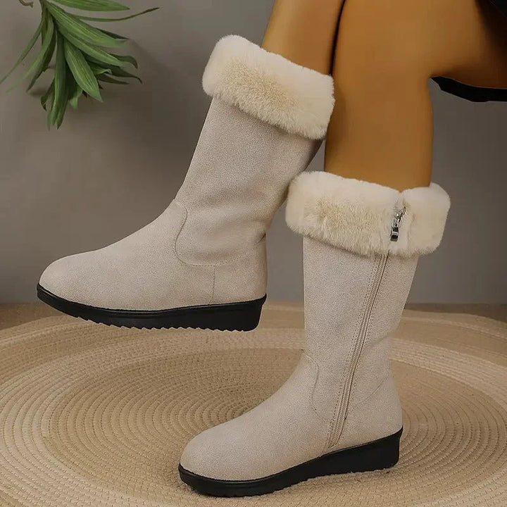 Brooke - Warm Tall Leather Boots for Everyday Comfort