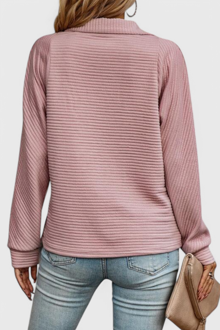 Savanna - Zip V-Neck Sweater