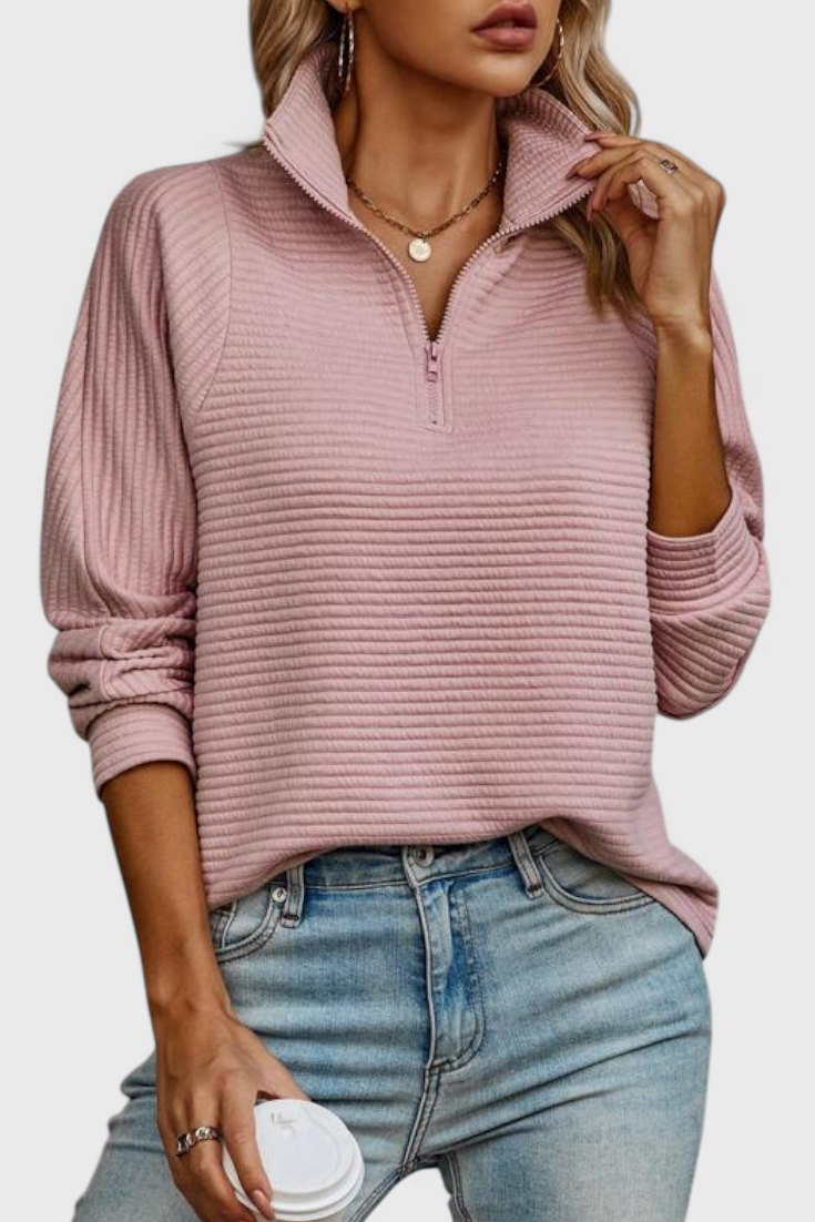 Savanna - Zip V-Neck Sweater