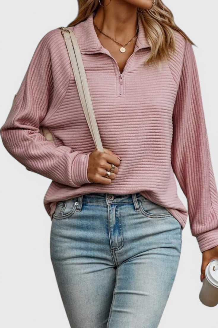 Savanna - Zip V-Neck Sweater