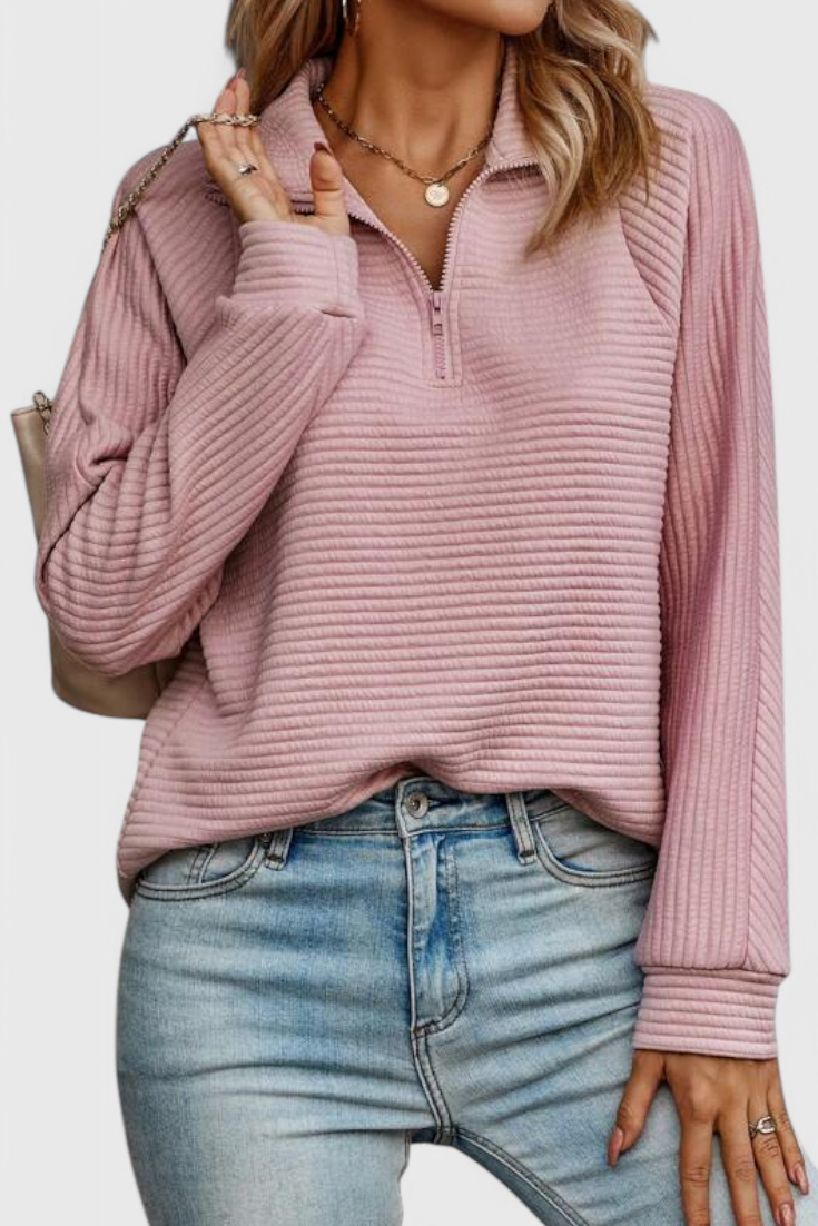 Savanna - Zip V-Neck Sweater