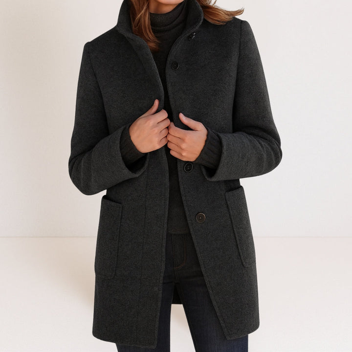 Chiara - High-Collar Wool-Blend Jacket