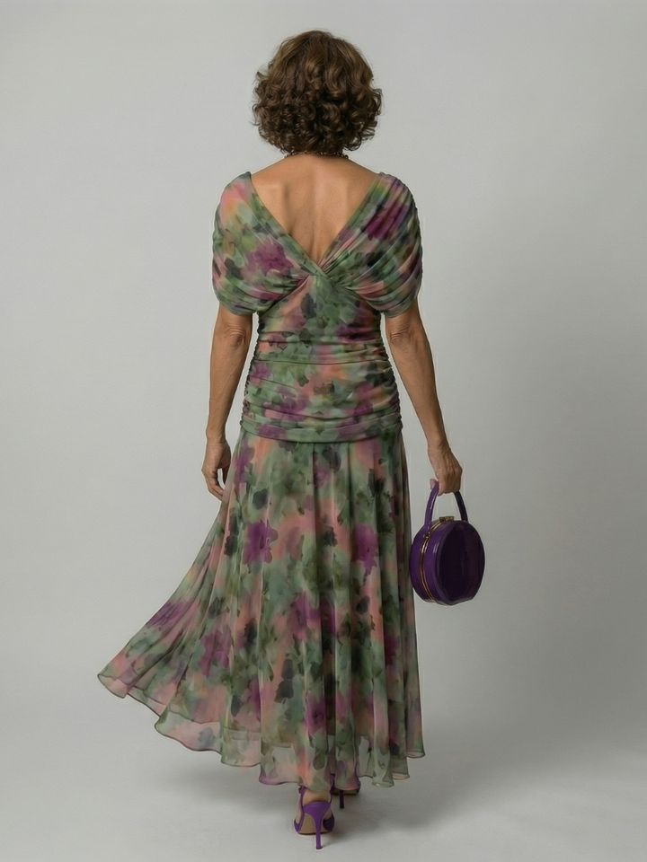 Cheryl - Off-Shoulder Ruched Midi Dress