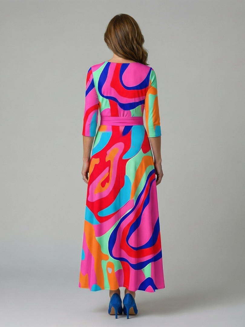 Tammy - Floral Midi Dress with Crossover Neckline