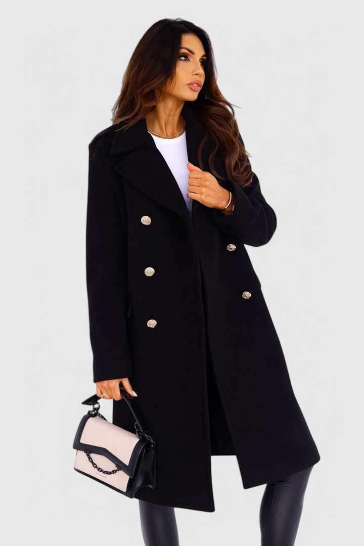 Ava - Classic Double-Breasted Wool-Blend Coat