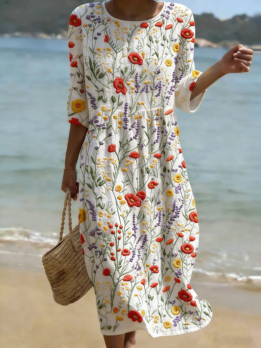 Berniece - Floral Print Puff Sleeve Dress