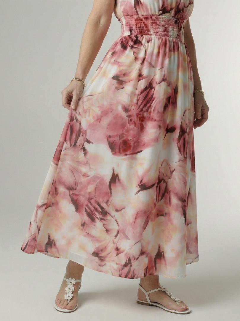 Brittany - Halter Midi Dress with Adjustable Waist