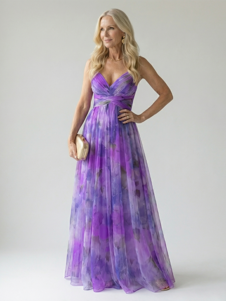 Edana - Long Ombre Dress with Thin Straps