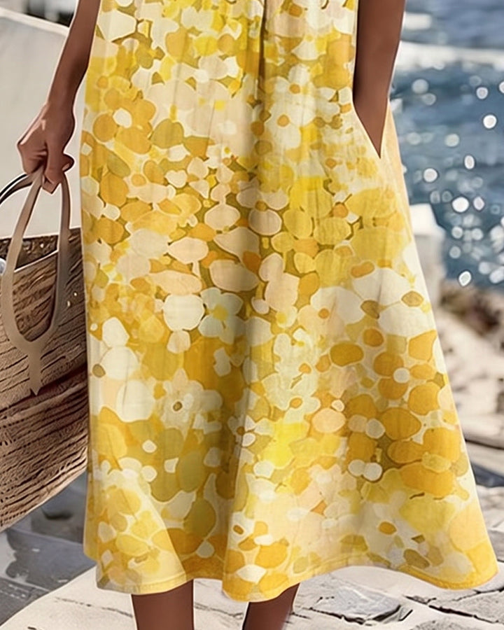April - Floral Midi A-Line Dress