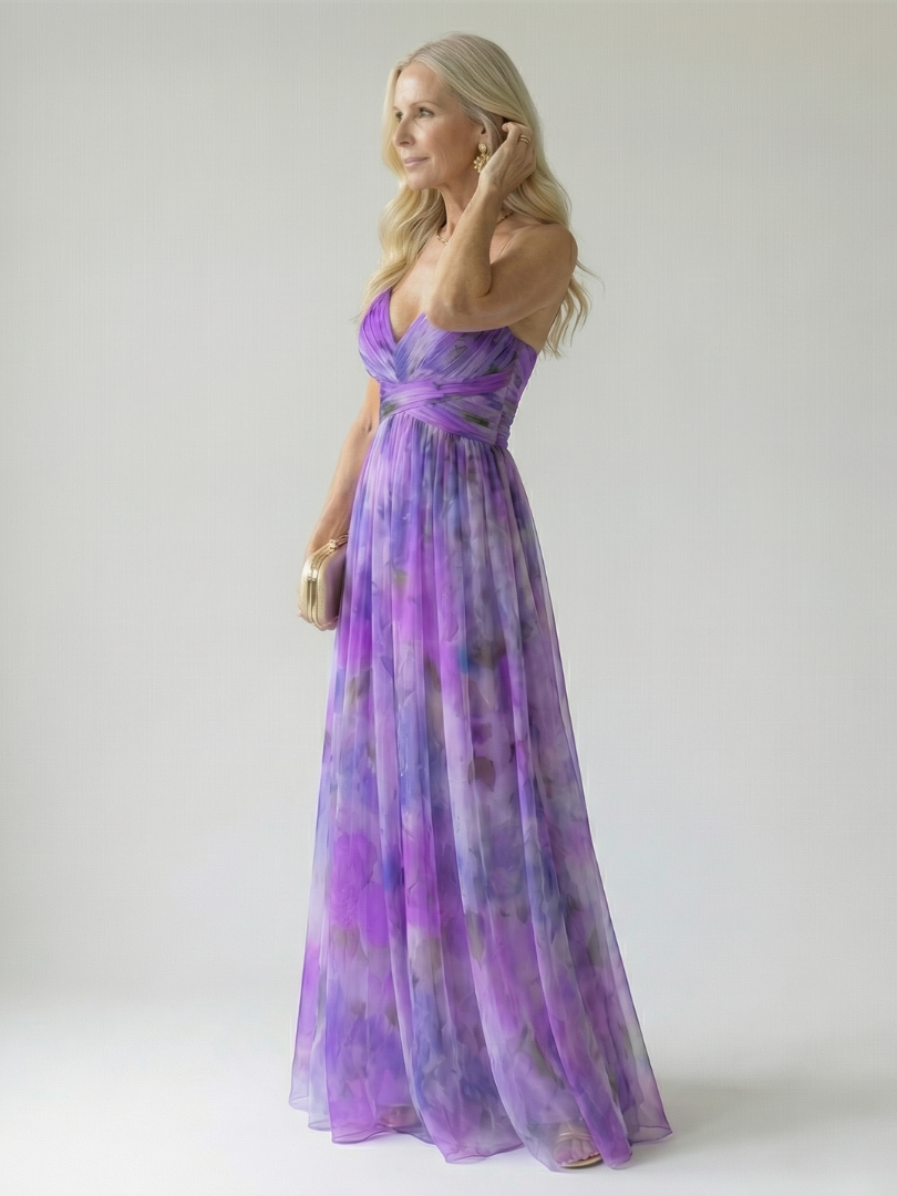 Edana - Long Ombre Dress with Thin Straps