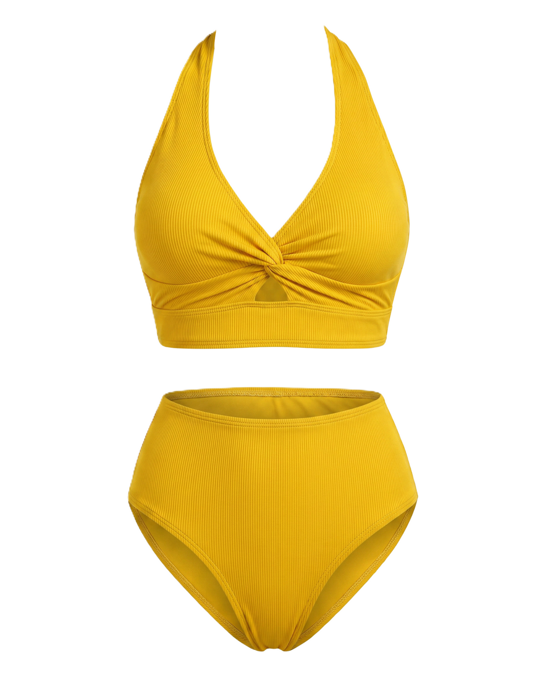 Sarah - Textured High-Waisted Bikini with Wrap Top