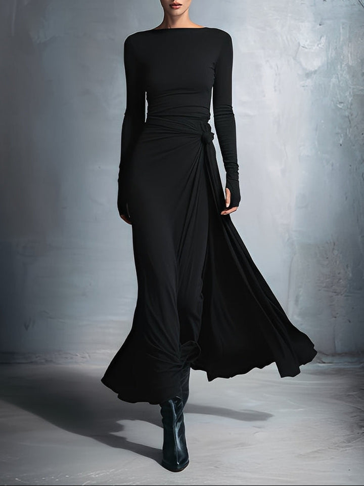 Pascale - Side-Knot Wrap Maxi Dress
