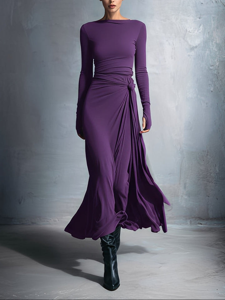 Pascale - Side-Knot Wrap Maxi Dress