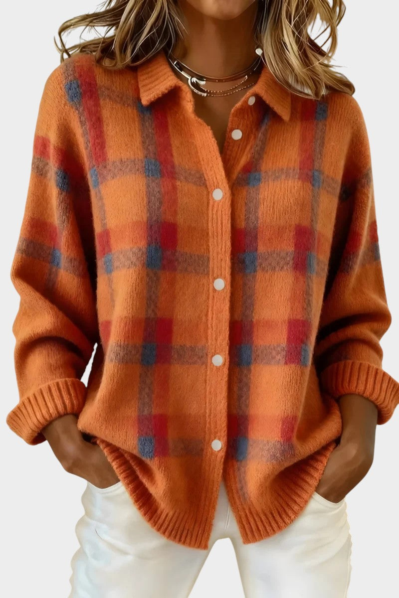 Marlene - Soft Plaid Cardigan