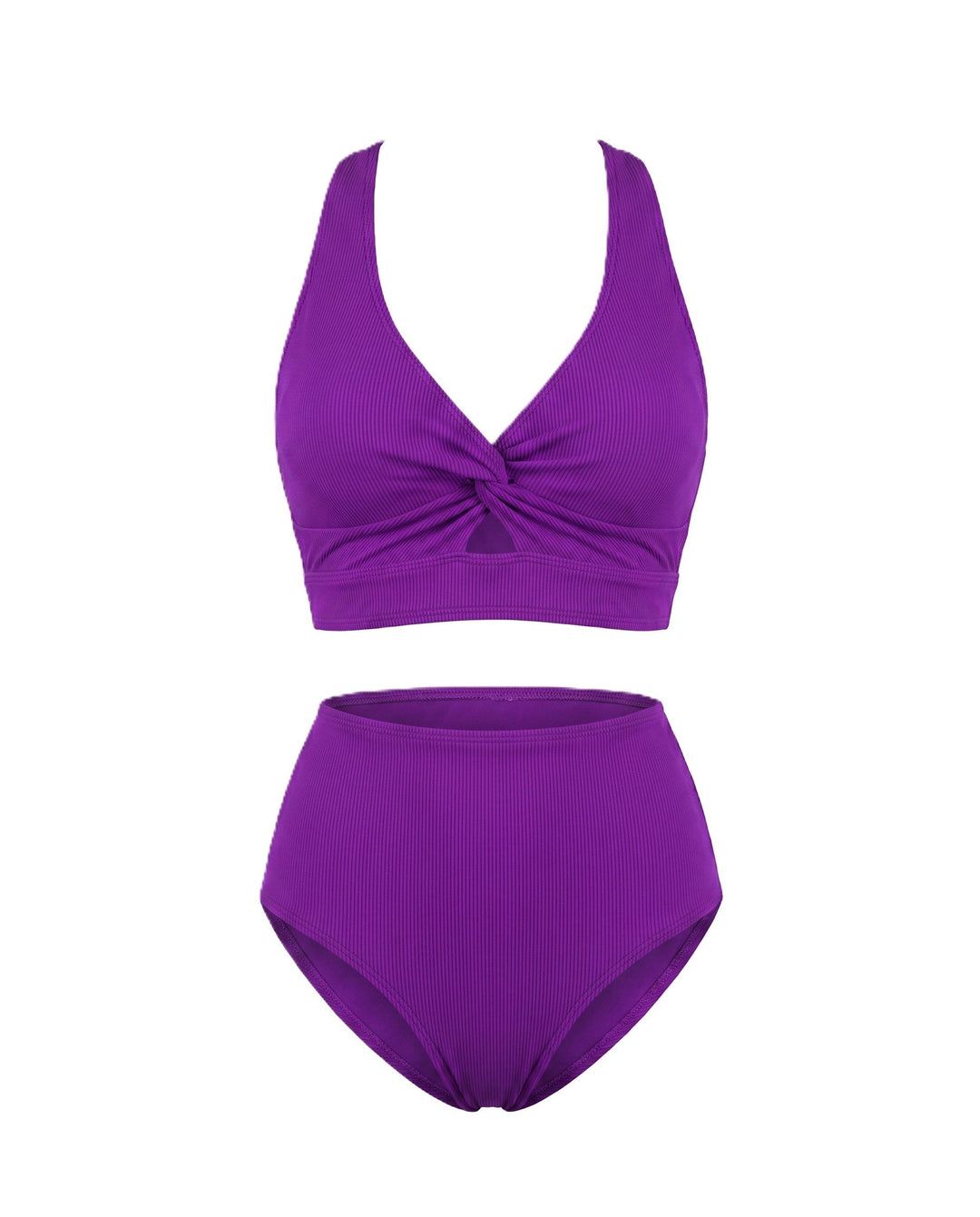 Sarah - Textured High-Waisted Bikini with Wrap Top
