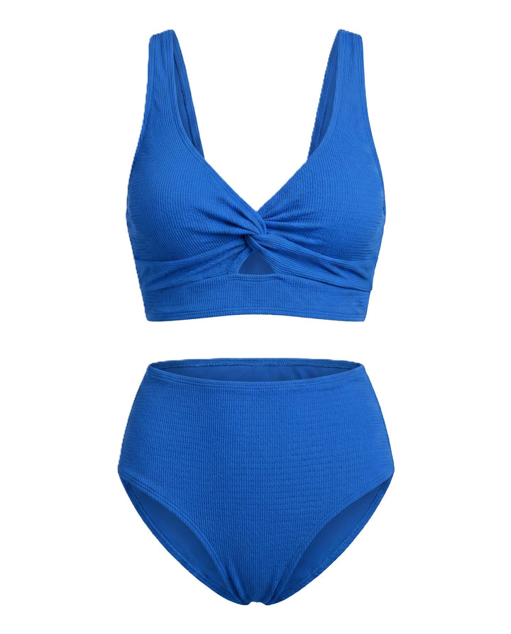 Sarah - Textured High-Waisted Bikini with Wrap Top