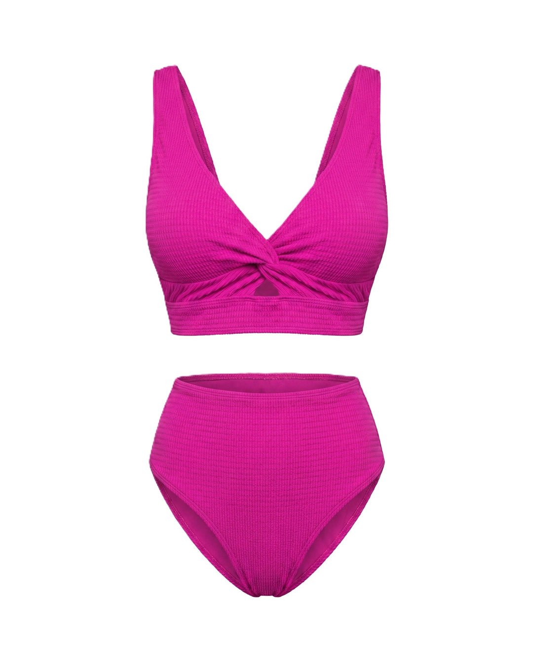 Sarah - Textured High-Waisted Bikini with Wrap Top